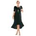 Plus Size Women's Everyday Knit Flounce Hem Maxi Dress by Jessica London in Black (Size 22 W) Soft & Lightweight Long Length