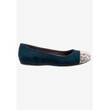 Women's Sonoma Cap Toe Flat by SoftWalk in Navy (Size 10 1/2 M)