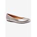 Extra Wide Width Women's Sonoma Ballerina Flat by SoftWalk in Platinum (Size 8 WW)