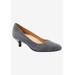 Wide Width Women's Kiera Pumps by Trotters® in Dark Grey Suede (Size 9 1/2 W)