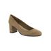 Wide Width Women's Proper Pumps by Easy Street® in Sand Super Suede (Size 7 W)