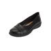 Wide Width Women's The Gab Flat by Comfortview in Black (Size 10 W)