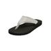 Wide Width Women's The Sylvia Soft Footbed Thong Slip On Sandal by Comfortview in Silver Metallic (Size 8 W)