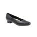 Wide Width Women's Doris Leather Pump by Trotters® in Black Leather (Size 8 1/2 W)