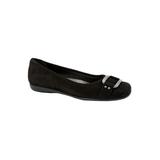 Women's Sizzle Signature Leather Ballet Flat by Trotters® in Black Suede (Size 11 M)