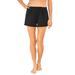 Plus Size Women's Wide-Band Swim Short by Swim 365 in Black (Size 32) Swimsuit Bottoms