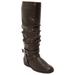 Women's The Arya Wide Calf Boot by Comfortview in Brown (Size 9 1/2 M)