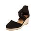 Extra Wide Width Women's The Sabine Espadrille by Comfortview in Black (Size 7 1/2 WW)