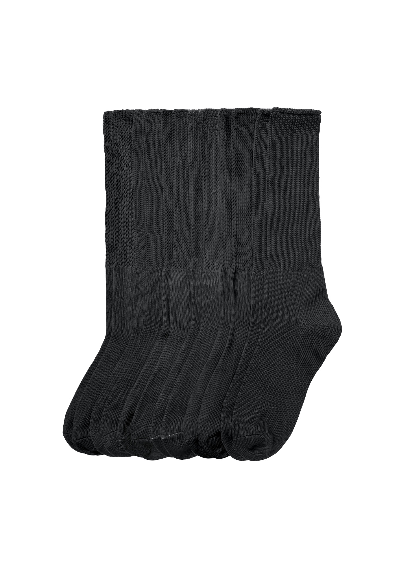 Plus Size Women's 6-Pack Rib Knit Socks by Comfort Choice in Black (Size 1X)