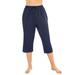 Plus Size Women's Taslon® Cover Up Capri Pant by Swim 365 in Navy (Size 26/28)