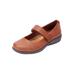 Wide Width Women's The Carla Mary Jane Flat by Comfortview in Brown (Size 8 W)