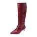 Extra Wide Width Women's The Poloma Wide Calf Boot by Comfortview in Wine (Size 9 WW)