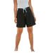 Plus Size Women's Contrast-Trim Long Boardshort by Swim 365 in Black (Size 14) Swimsuit Bottoms