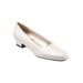 Wide Width Women's Doris Leather Pump by Trotters® in White Pearl Leather (Size 8 W)