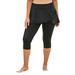 Plus Size Women's Skirted Swim Capri Pant by Swim 365 in Black (Size 28) Swimsuit Bottoms