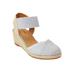 Women's The Abra Espadrille by Comfortview in White Metallic (Size 8 M)