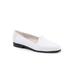 Extra Wide Width Women's Liz Tumbled Flats by Trotters® in White (Size 8 WW)