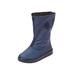 Wide Width Women's The Snowflake Weather Boot by Comfortview in Navy (Size 10 W)