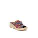 Wide Width Women's Smile Sandals by BZees in Raspberry Mimosa Stripe (Size 9 W)