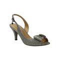 Wide Width Women's Luanda Pumps And Slings by J. Renee in Pewter Dance Glitter (Size 7 1/2 W)