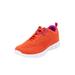 Wide Width Women's CV Sport Eddie Sneaker by Comfortview in Vibrant Papaya (Size 8 W)