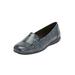 Extra Wide Width Women's The Leisa Slip On Flat by Comfortview in Navy (Size 10 1/2 WW)