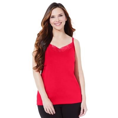 Plus Size Women's Suprema® Cami With Lace by Catherines in Classic Red (Size 2X)