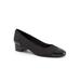 Wide Width Women's Daisy Block Heel by Trotters in Black Vegan (Size 9 1/2 W)