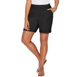 Plus Size Women's Knit Waist Cargo Short by Catherines in Black (Size 0X)