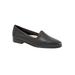 Wide Width Women's Liz Tumbled Flats by Trotters® in Black (Size 8 W)