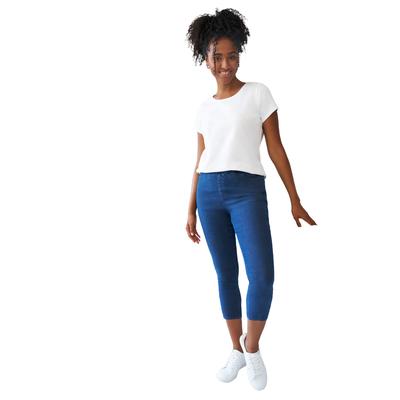 Plus Size Women's Capri Jegging by ellos in Medium Stonewash (Size 10)