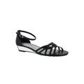 Women's Tarrah Sandals by Easy Street® in Black Patent Piping (Size 8 M)