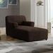 PAULATO by GA.I.CO. Microfibra Collection Stretch Chaise Lounge Slipcover - Easy to Clean & Durable in Brown | 35 H x 65 W x 45 D in | Wayfair