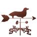 Millwood Pines Vanille Long Hair Dachshund Dog Weathervane Metal/Steel in Brown/Gray | 30 H x 21 W x 15.5 D in | Wayfair