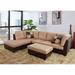 Brown Sectional - Latitude Run® Grishaw 104" Wide Faux Leather Sofa & Chaise w/ Ottoman Faux Leather/Microfiber/Microsuede | Wayfair