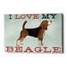 Winston Porter Canoe-I Love My Beagle II by Ryan Fowler - Wrapped Canvas Graphic Art Print Metal in Black/Brown/Red | 40 H x 60 W x 1.5 D in | Wayfair