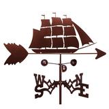 Breakwater Bay Kilgore Clipper Ship Nautical Weathervane Metal/Steel in Brown/Gray | 30 H x 21 W x 15.5 D in | Wayfair