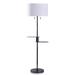 Latitude Run® Foroogh 61" Tray Table Floor Lamp Glass/Metal in Black/White | 61 H x 17 W x 17 D in | Wayfair 66824BB7E9E74C039A381C0392EFC696