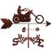 Williston Forge Feynman Motorcycle Easy Rider Weathervane Metal/Steel in Brown/Gray | 30 H x 21 W x 15.5 D in | Wayfair