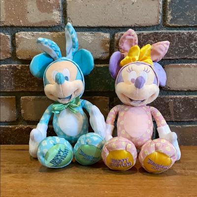 Disney Toys | Disneyland Easter Mickey And Minnie Plush! | Color: Blue/Pink | Size: Osbb