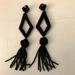 Anthropologie Jewelry | Anthropologie Black Beaded Tassel Earrings | Color: Black | Size: Os