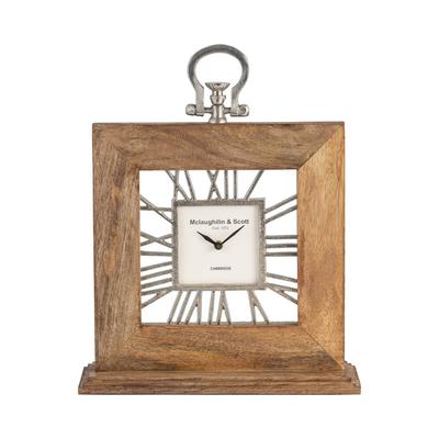 12X13 Mango Wood Table Clock, Natural - Sagebrook ...