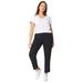 Plus Size Women's Soft Back-Elastic Trousers by ellos in Black (Size 22/24)