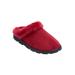 Wide Width Women's The Andy Fur Clog Slipper by Comfortview in Deep Claret (Size XXL W)