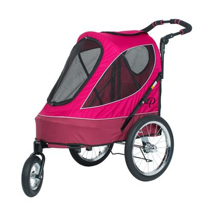 Petique Berry All Terrain Jogger Pet Stroller, 20 LBS, Pink / Black