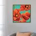 iCanvas Red Poppies on Teal I by Studio W - Print Canvas in Green/Red | 26 H x 26 W x 1.5 D in | Wayfair STW133-1PC6-26x26-FF03