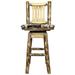 Loon Peak® Glacier Country Collection Bar Stool Wood/Upholstered in Brown | 38 H x 19 W x 18 D in | Wayfair F7792FB35A6E415BBE1B860176D9FBFB