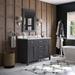 Gracie Oaks Tahoe 47" Single Bathroom Vanity Set w/ Mirror Wood/Marble in Gray/Black | 33.7 H x 47.24 W x 20.63 D in | Wayfair