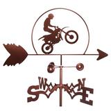 Williston Forge Franc Dirt Bike Motorcycle Weathervane Metal/Steel in Brown/Gray | 30 H x 21 W x 15.5 D in | Wayfair