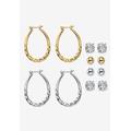 Women's Cubic Zirconia Stud and Hoop Earrings, 6-Pair Set by PalmBeach Jewelry in Gold